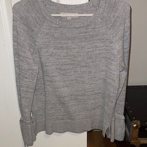 LOFT Gray Crew Neck Sweater